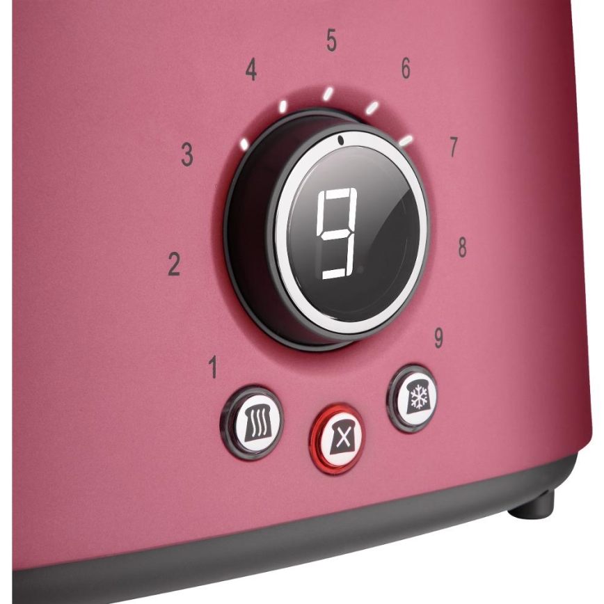 Sencor - Brødrister til 2 skiver med varmehylde 1000W/230V pink