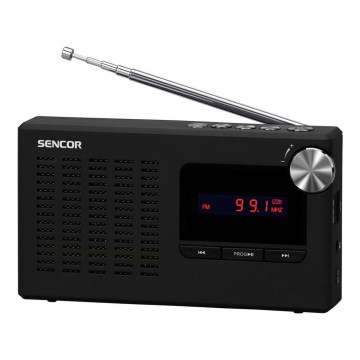 Sencor - Bærbar PLL FM radio 5W 800 mAh 3,7V USB og MicroSD