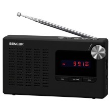 Sencor - Bærbar PLL FM-radiomodtager 5W 800 mAh 3,7V USB og MicroSD