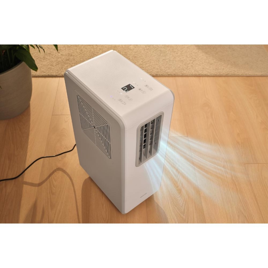 Sencor - Bærbart klimaanlæg 4-i-1 200W/230V 1800 BTU hvid + fjernbetjening