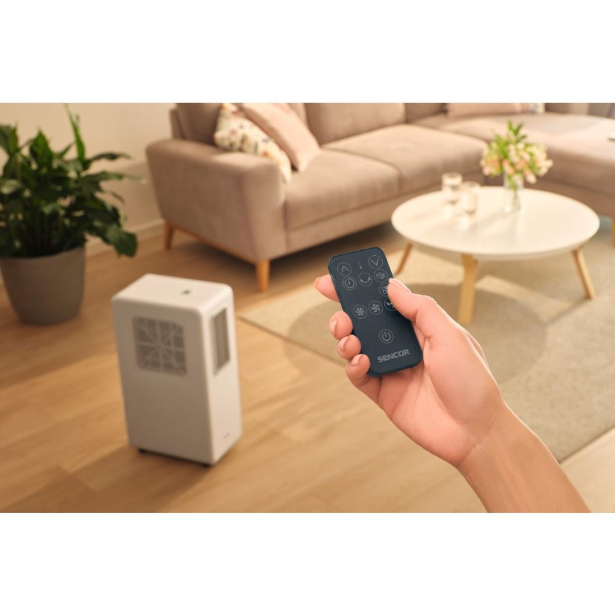 Sencor - Bærbart klimaanlæg 4-i-1 200W/230V 1800 BTU hvid + fjernbetjening