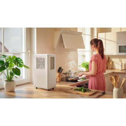 Sencor - Bærbart klimaanlæg 4-i-1 200W/230V 1800 BTU hvid + fjernbetjening