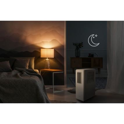 Sencor - Bærbart klimaanlæg 4-i-1 200W/230V 1800 BTU hvid + fjernbetjening