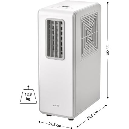 Sencor - Bærbart klimaanlæg 4-i-1 200W/230V 1800 BTU hvid + fjernbetjening