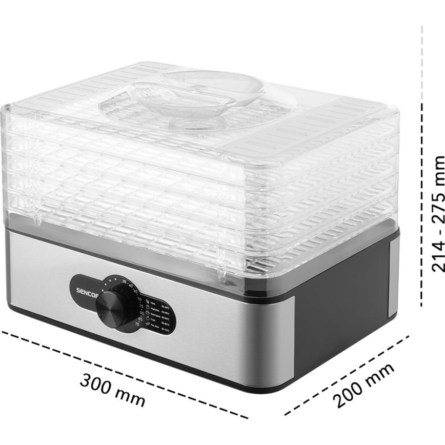 Sencor - Dehydrator til fødevarer med temperaturregulering 700 W/230 V
