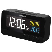 Sencor - Digital clock med alarm og thermometer 230V/1xCR2032