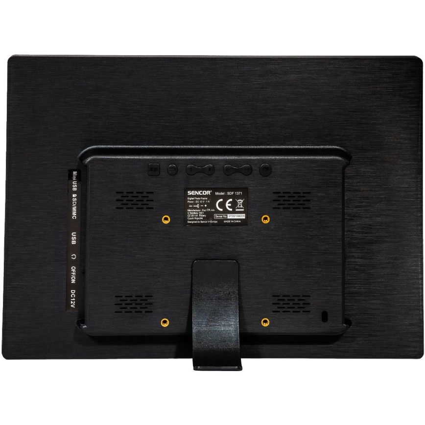 Sencor - Digital fotoramme 13,3 med højttaler, 230V, antracitfarvet + fjernbetjening