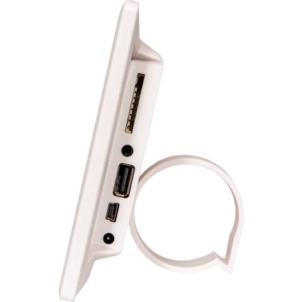 Sencor - Digital fotoramme 7 med højttaler 230V hvid + fjernbetjening