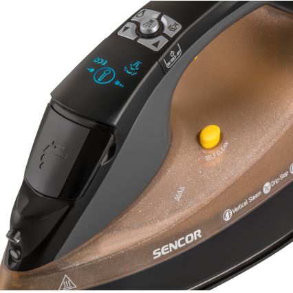 Sencor - Digitalt strygejern 3100W/230V brun/sort