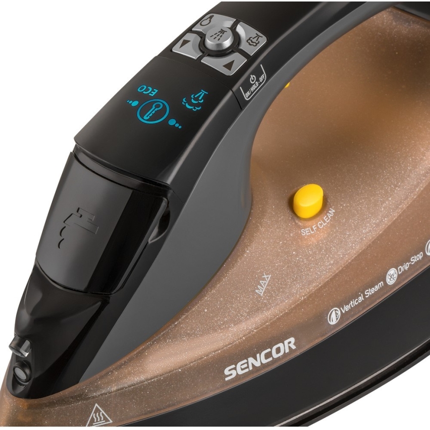 Sencor - Digitalt strygejern 3100W/230V brun/sort