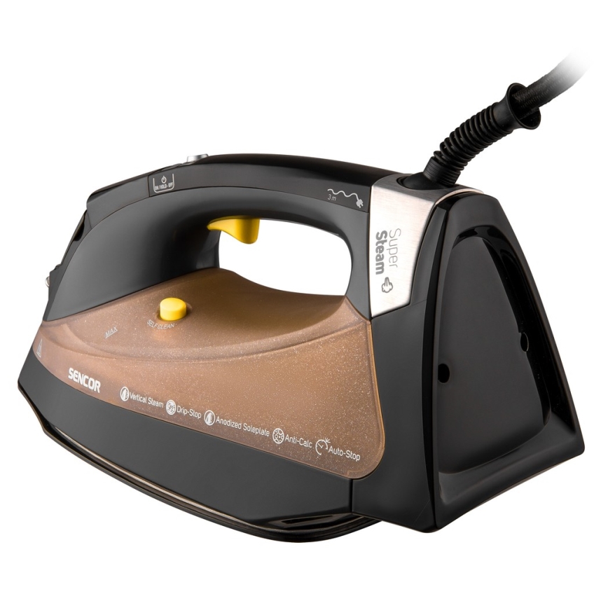 Sencor - Digitalt strygejern 3100W/230V brun/sort