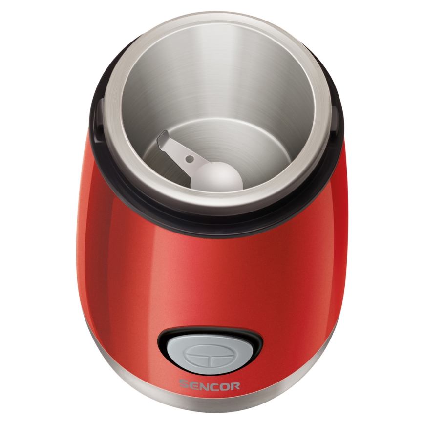 Sencor - Elektrisk kaffekværn 60 g 150W/230V rød/mat krom