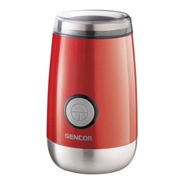 Sencor - Elektrisk kaffekværn 60 g 150W/230V rød/mat krom