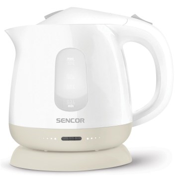Sencor - Elkedel 1 l 1100W/230V hvid/beige