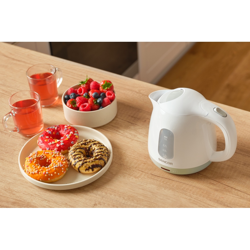 Sencor - Elkedel 1 l 1100W/230V hvid/beige