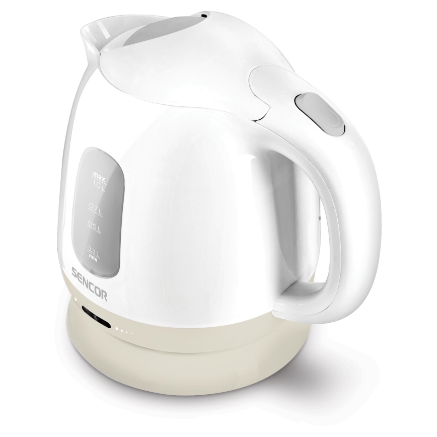 Sencor - Elkedel 1 l 1100W/230V hvid/beige