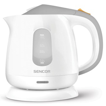 Sencor - Elkedel 1 l 1100W/230V hvid/grå