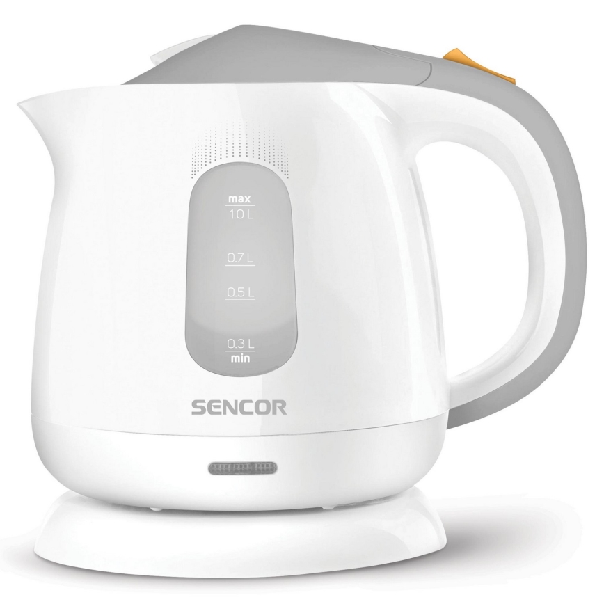 Sencor - Elkedel 1 l 1100W/230V hvid/grå