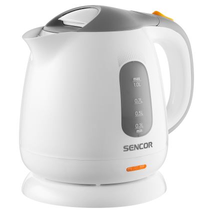 Sencor - Elkedel 1 l 1100W/230V hvid/grå