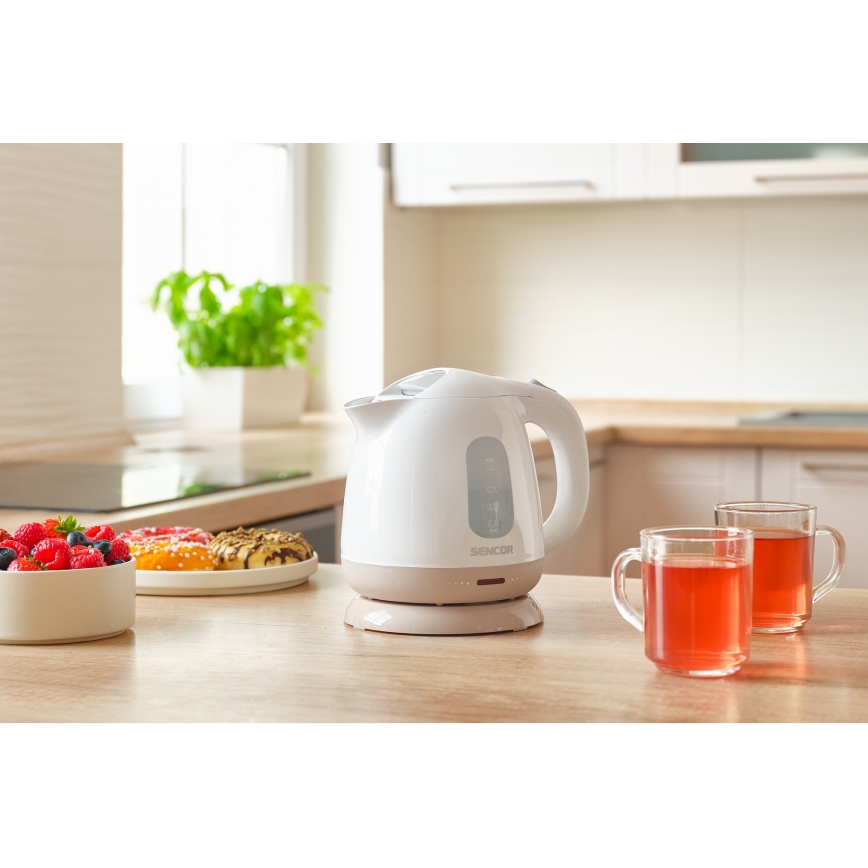Sencor - Elkedel 1 l 1100W/230V hvid/lyserød