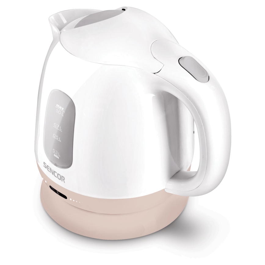 Sencor - Elkedel 1 l 1100W/230V hvid/lyserød