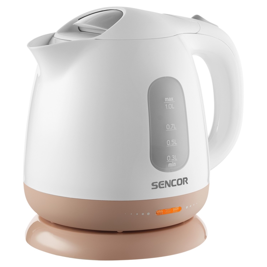 Sencor - Elkedel 1 l 1100W/230V hvid/lyserød