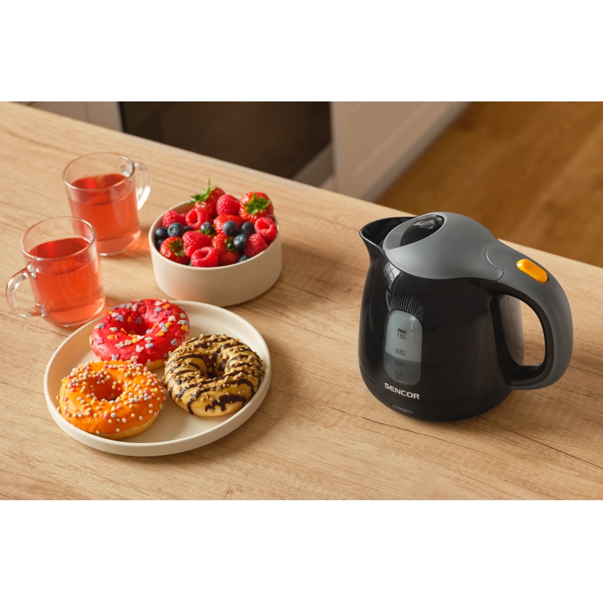 Sencor - Elkedel 1 l 1100W/230V sort/grå