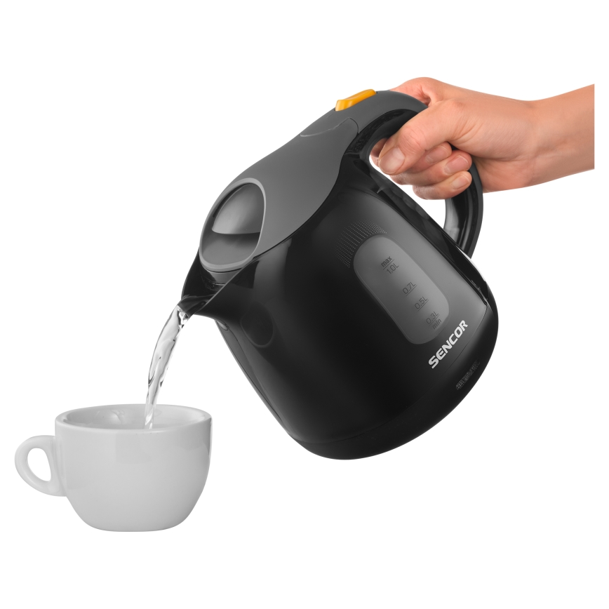 Sencor - Elkedel 1 l 1100W/230V sort/grå