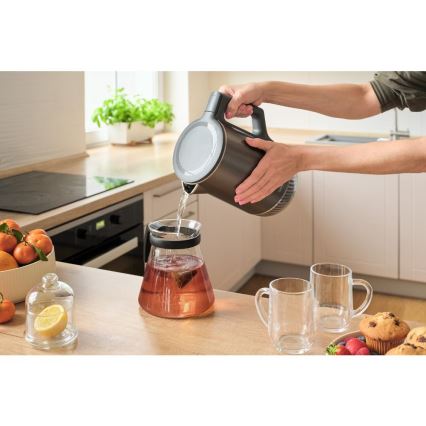 Sencor - Elkedel med temperaturkontrol 1,7 l 1800 W/230 V rustfrit stål