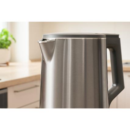 Sencor - Elkedel med temperaturkontrol 1,7 l 1800 W/230 V rustfrit stål