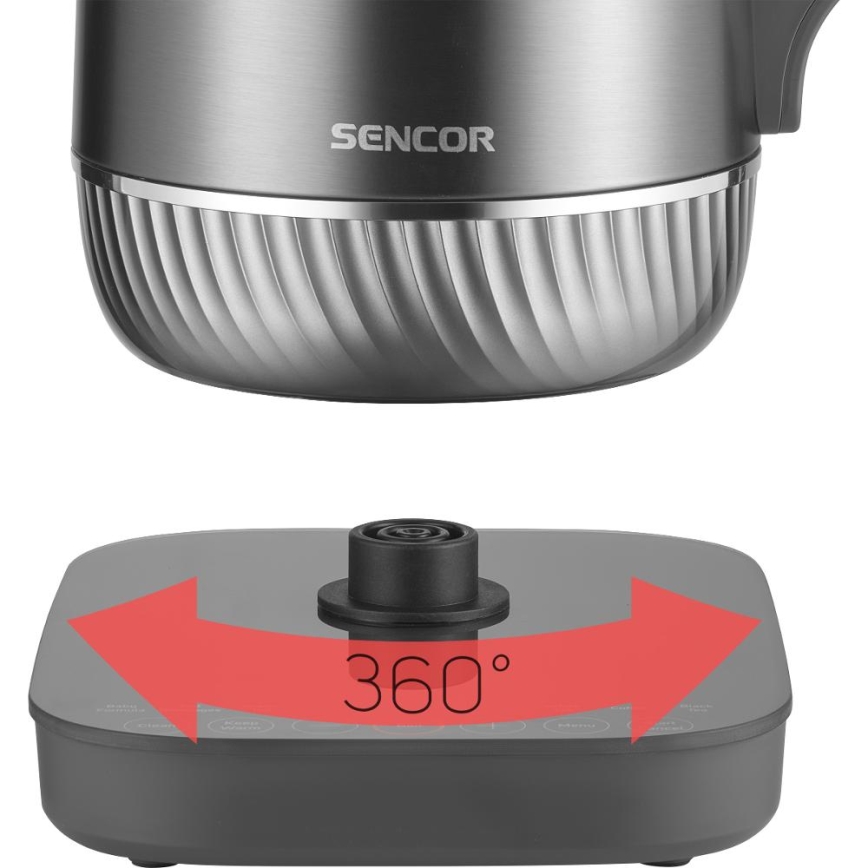 Sencor - Elkedel med temperaturkontrol 1,7 l 1800 W/230 V rustfrit stål