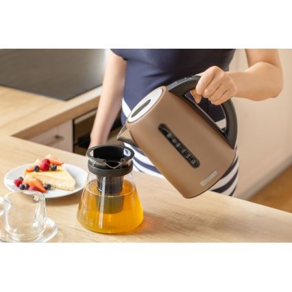 Sencor - Elkedel med termoregulering 1,7 l 2150W/230V brun