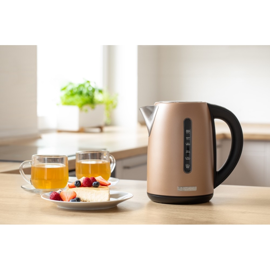 Sencor - Elkedel med termoregulering 1,7 l 2150W/230V brun