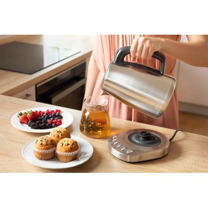 Sencor - Elkedel med termoregulering 1,7 l 2200W/230V rustfrit stål