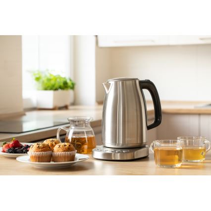 Sencor - Elkedel med termoregulering 1,7 l 2200W/230V rustfrit stål