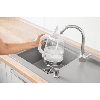 Sencor - Elkedel med termoregulering 2 l 2200W/230V hvid