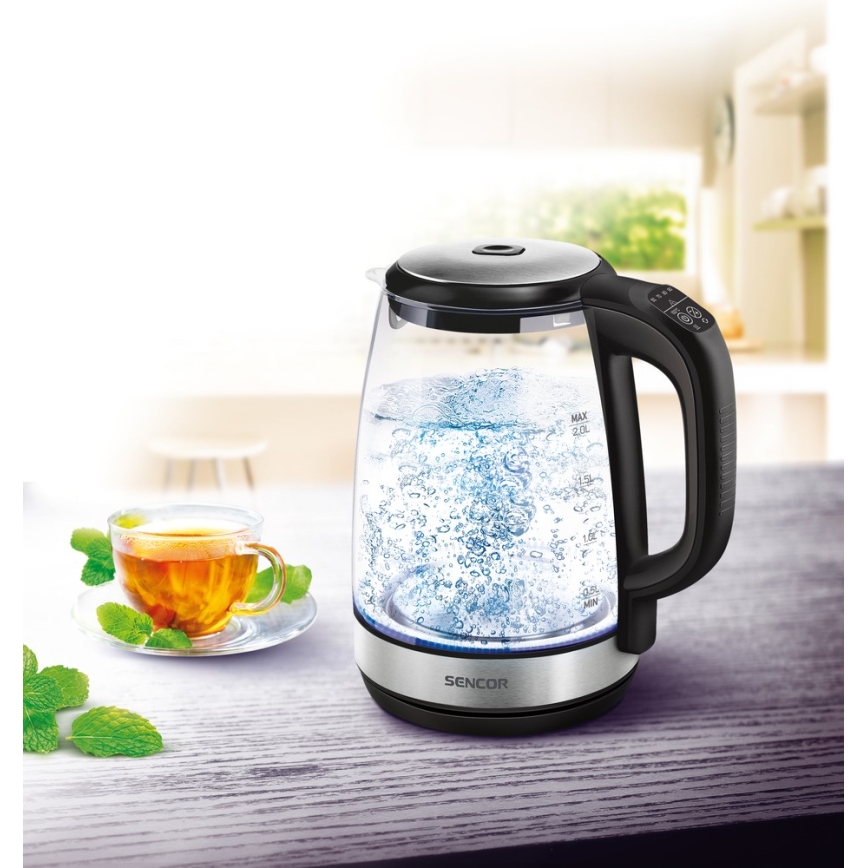 Sencor - Elkedel med termoregulering 2 l 2200W/230V