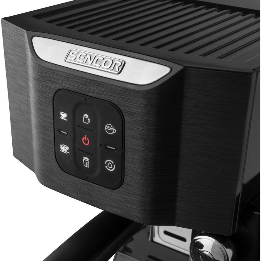 Sencor - Espressomaskine med portafilter 1450W/230V sort/mat krom