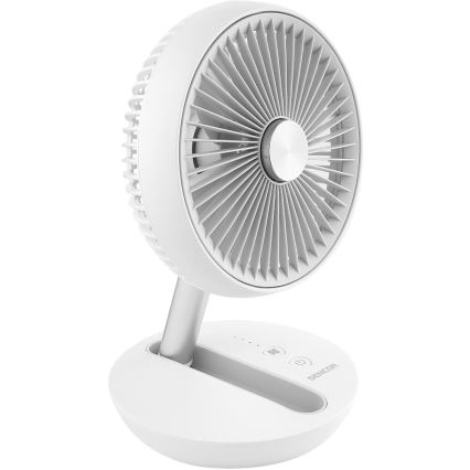 Sencor - Genopladelig bordventilator 5W/5V 4000 mAh hvid