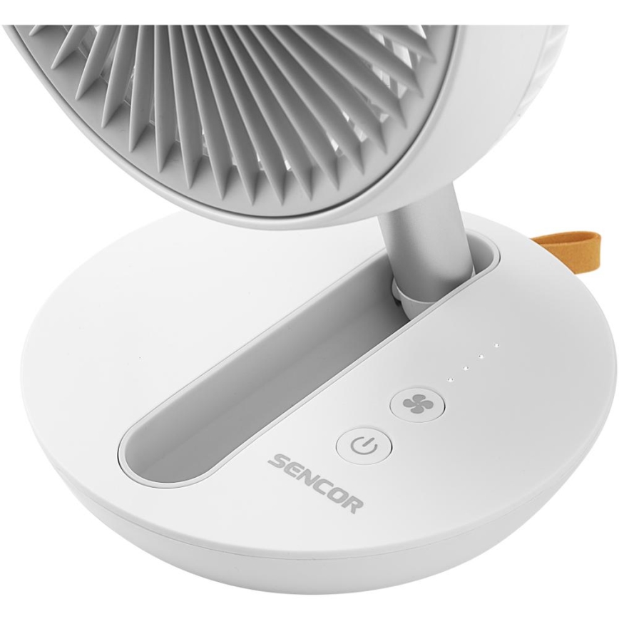Sencor - Genopladelig bordventilator 5W/5V 4000 mAh hvid