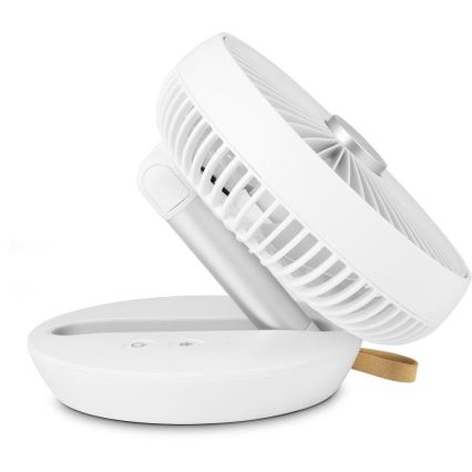 Sencor - Genopladelig bordventilator 5W/5V 4000 mAh hvid