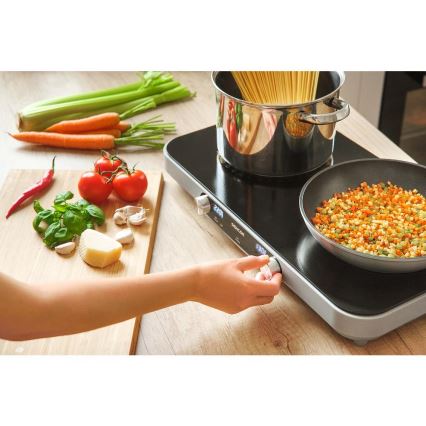 Sencor - Glaskeramisk kogeplade med 2 kogezoner med LCD-display 3500W/230V