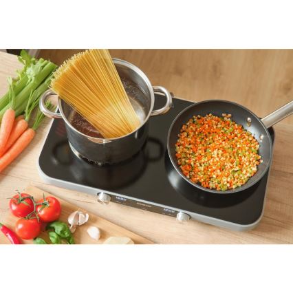 Sencor - Glaskeramisk kogeplade med 2 kogezoner med LCD-display 3500W/230V