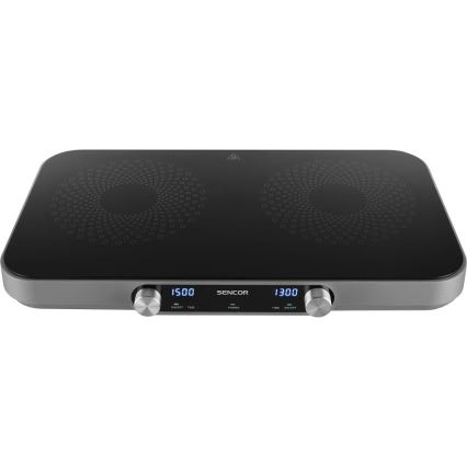 Sencor - Glaskeramisk kogeplade med 2 kogezoner med LCD-display 3500W/230V