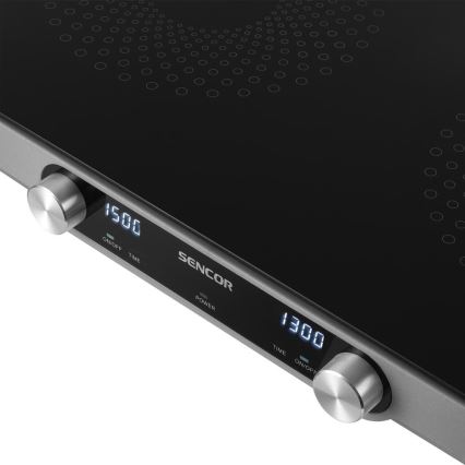 Sencor - Glaskeramisk kogeplade med 2 kogezoner med LCD-display 3500W/230V