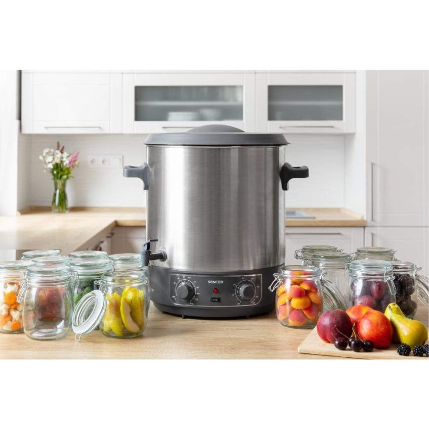 Sencor - Gryde til konservering 27 l 1800W/230V rustfrit stål/grå