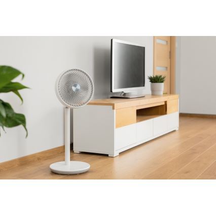 Sencor - Gulvventilator 3D UltraSilent 26W/230V hvid + fjernbetjening