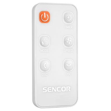 Sencor - Gulvventilator 3D UltraSilent 26W/230V hvid + fjernbetjening