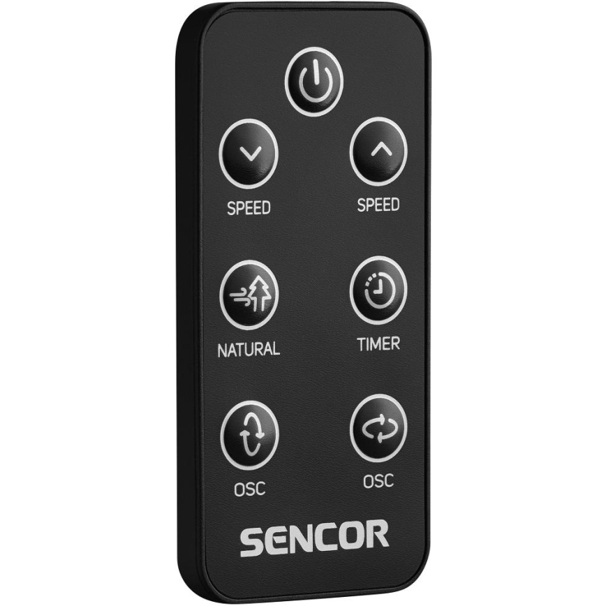 Sencor - Gulvventilator 3D UltraSilent 26W/230V Wi-Fi sort + fjernbetjening