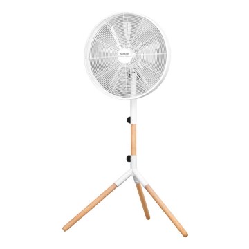 Sencor - Gulvventilator 50 W/230 V, Ø 40 cm, hvid/bøg